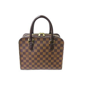 Louis Vuitton Triana Handbag Damier Ebene Brown Canvas
